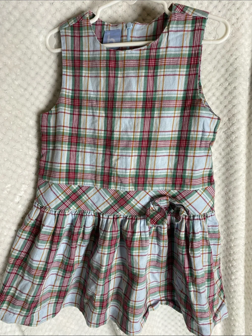 Bella Bliss Soft Cotton Plaid Sleeveless Dress